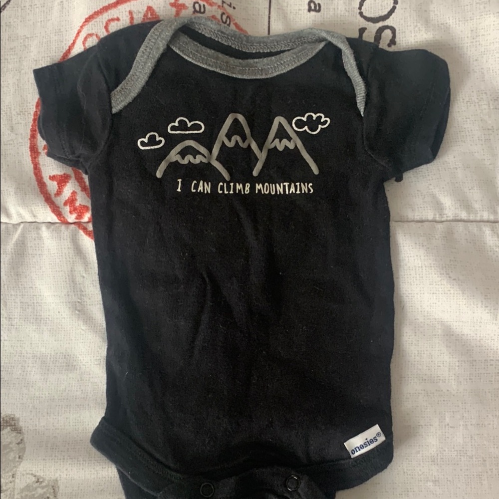 Black Baby Onesie with Mountain Print